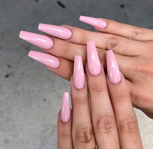 Pink Coffin Nails